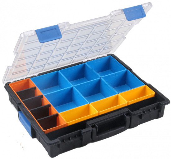 PARTNER B2B Prafesjonalna walizka na drobne elementy, 10 schowków 124253