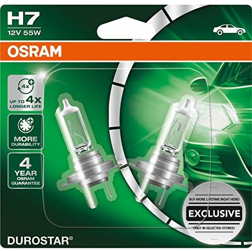 OSRAM 64210CR1-02B GLL H7 DUROSTAR zestaw 2 żarówek do reflektorów przekonuje długą żywotnością i jasnością, 12 V 55 W 64210CR1-02B