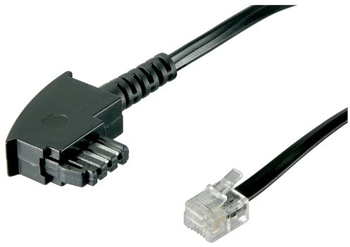 Goobay Wentronic TAE kabel przyłączeniowy (wtyk TAE-F  wtyk Western) Czarny 15 m 68538