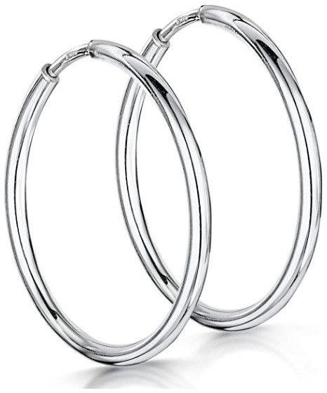 Eleganckie klasyczne srebrne kolczyki głądkie koła kółka 3cm srebro 925 PTRING20_30 PTRING20_30