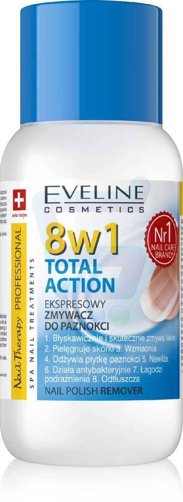 Eveline Nail Therapy Professional 8w1 Total Action Zmywacz do paznokci Bezacetonowy 150 ml