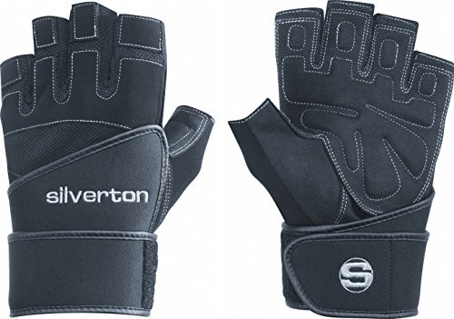 Silverton Silver rękawicy podnoszenie ciężarów, Fitness power Plus, czarny, M S-431250M