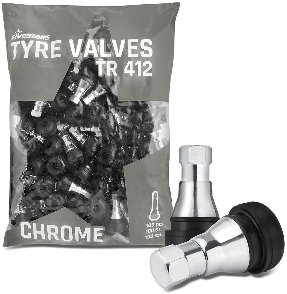 ATS Zawór Wentyl TR412 CH chromowany do felg aluminiowych - 100 szt