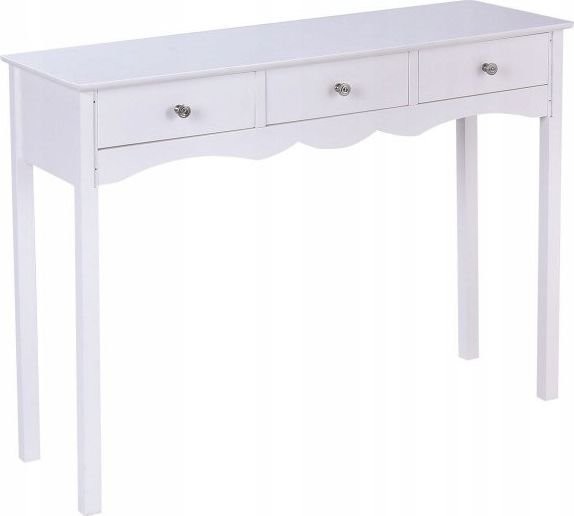 Costway Wąski stolik boczny z szufladami biały HW56185WH