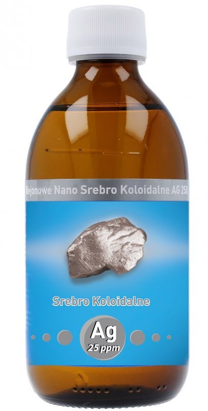 Niejonowe Nano Srebro Koloidalne Ag 25 ppm 300ml !