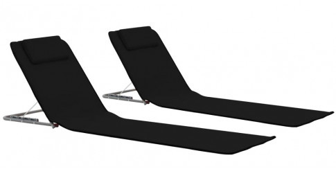 Składane czarne maty plażowe F4-C45