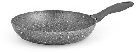 H+H H & H Stone patelnia nieprzywierająca z zamkiem dno indukcyjne, o wyglądzie kamienia, szara, 20 cm 8442820