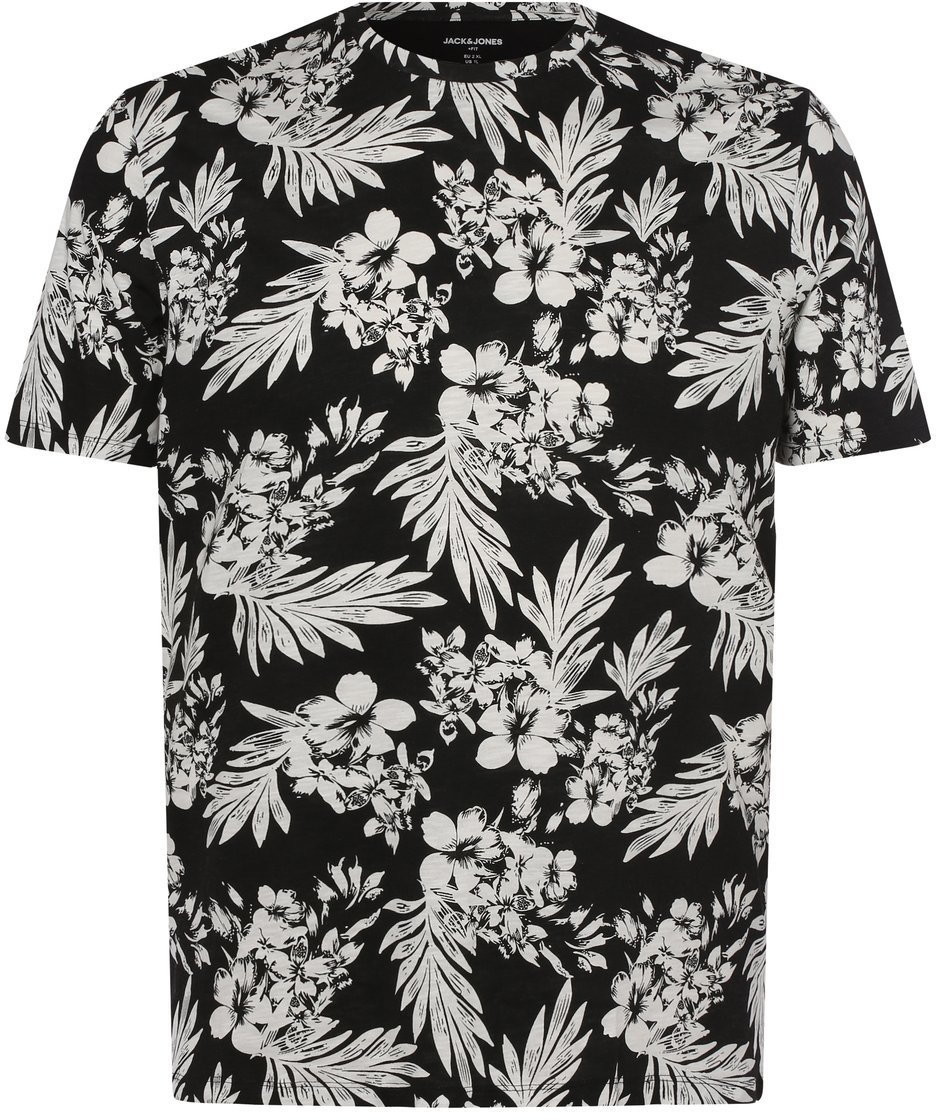 Jack & Jones T-shirt męski JJCoastal Aop duże rozmiary, czarny
