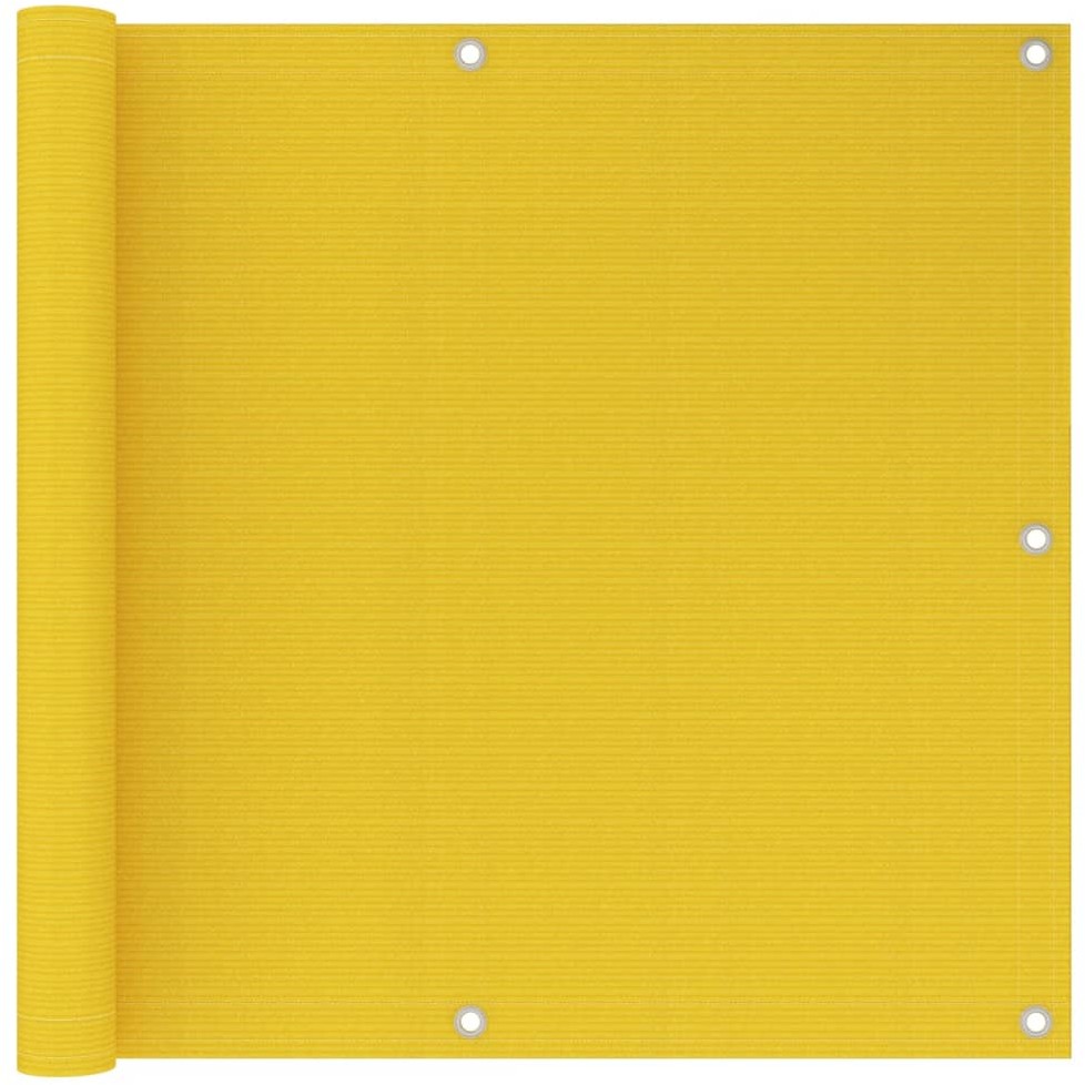 vidaXL Parawan balkonowy, żółty, 90x500 cm, HDPE vidaXL