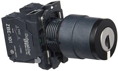 Schneider Electric xb5ag03 Harmony obrotowy z gałką, przełącznik na kluczyk RONIS 455, 3 pozycjach, z tworzywa sztucznego kołnierzem, 2 °F, 22 MM średnica mocowania, czarny XB5AG03