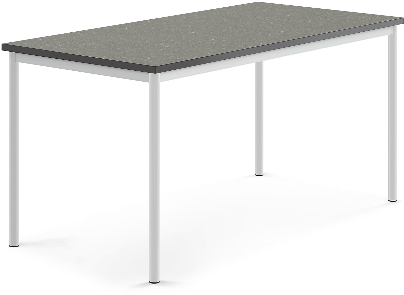 AJ Produkty Biurko SONITUS, 1600x800x760 mm, ciemno szare linoleum, biały