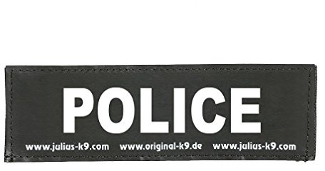 JULIUS K-9 Julius-K9 8151117 2 x sticker na rzep na szelki dla psów, rozmiar S, z napisem: Police