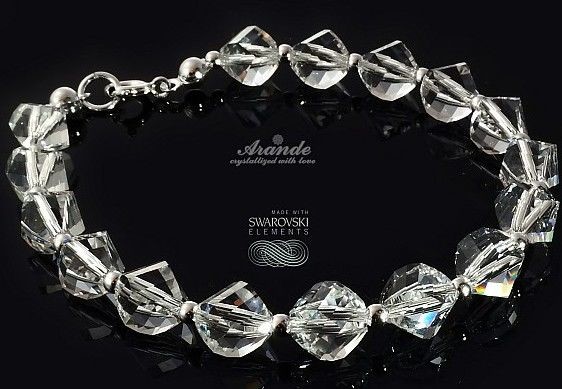 Swarovski Arande piękna bransoletka CRYSTAL HELIX SREBRO 4106653706