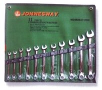 Jonnesway Klucze płasko-oczkowe calowe komplet 11szt.