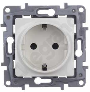 Legrand Gniazdo wtyczkowe Niloe 764629 schuko 2P+Z pojedyncze z uziemieniem i przesłonami kremowe