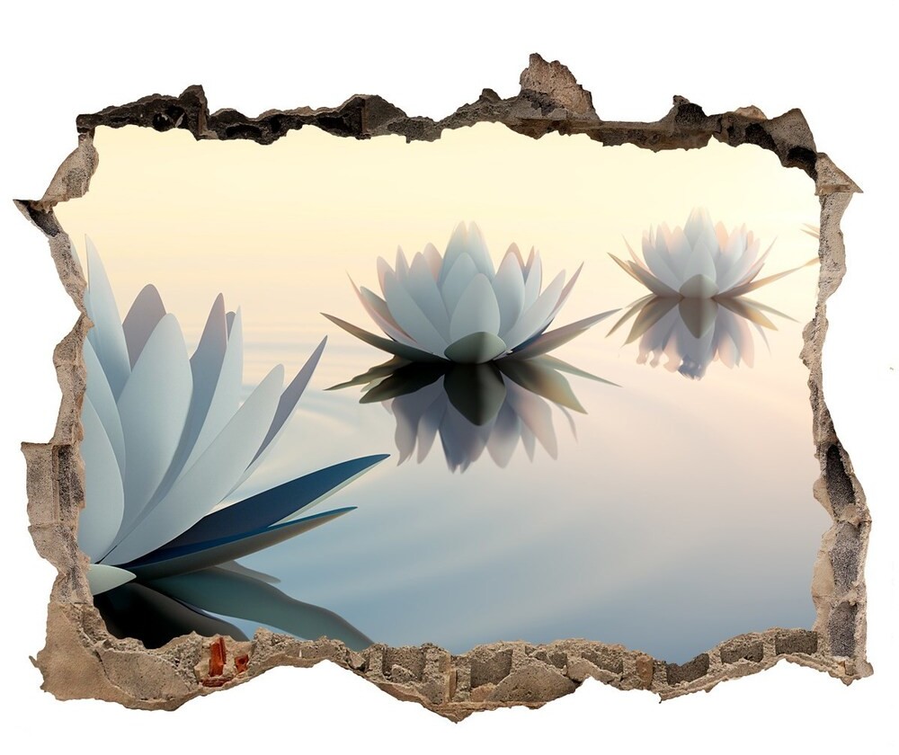 Wallmuralia.pl Samoprzylepna dziura na ścianę Kwiaty lotosu