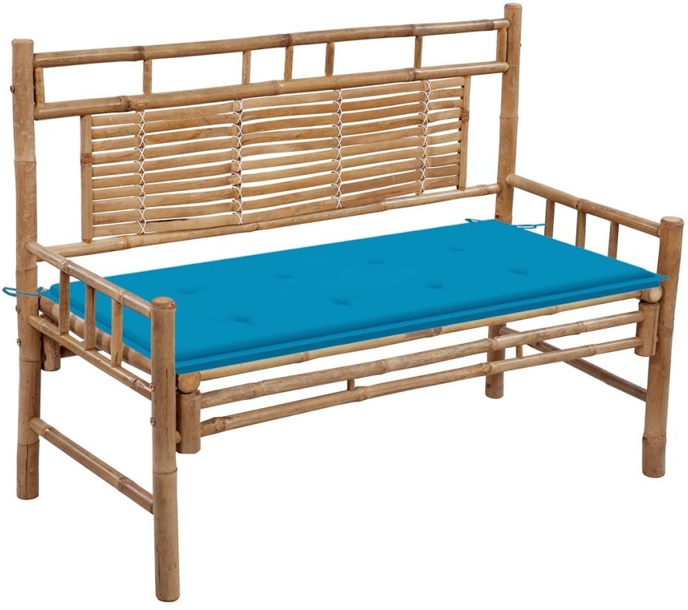 vidaXL Ławka ogrodowa z poduszką, 120 cm, bambusowa 3063880