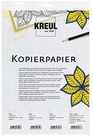 Kreul Kreul 7589 - papier do kopiowania motywów na ciemne podłoże, 10 arkuszy biały, ok. 30 x 42 cm 7589