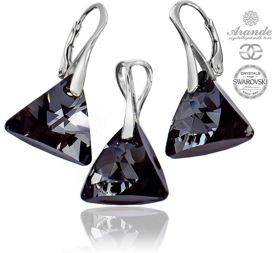 Arande SWAROVSKI piękny komplet NIGHT TRIO srebro 701102
