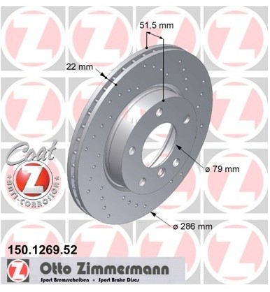 Zimmermann Tarcza hamulcowa 150.1269.52