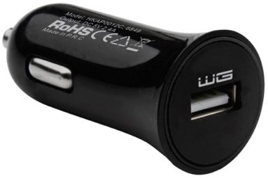 WG Ładowarka samochodowa 1xUSB 5V/2.4A Czarny 6849 6849