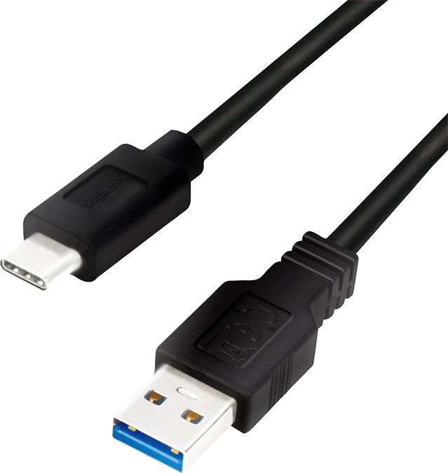 Logilink Kabel USB USB 3.2 Gen1x1 męski USB-A na męski USB-C czarny 0,15 m CU0166