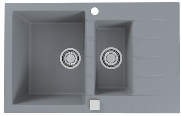 Alveus Cadit 70 Zlewozmywak granitowy półtorakomorowy 79x50 cm concrete 1131360