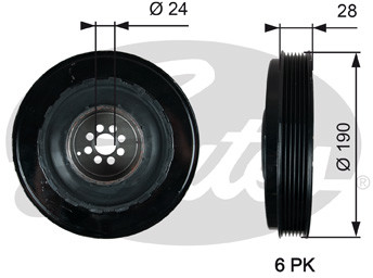 GATES KOŁO PASOWE WAŁU KORB GATES TVD1133 AUDI A4/A6 04-/A8 03-/Q7 06 GATES TVD1133