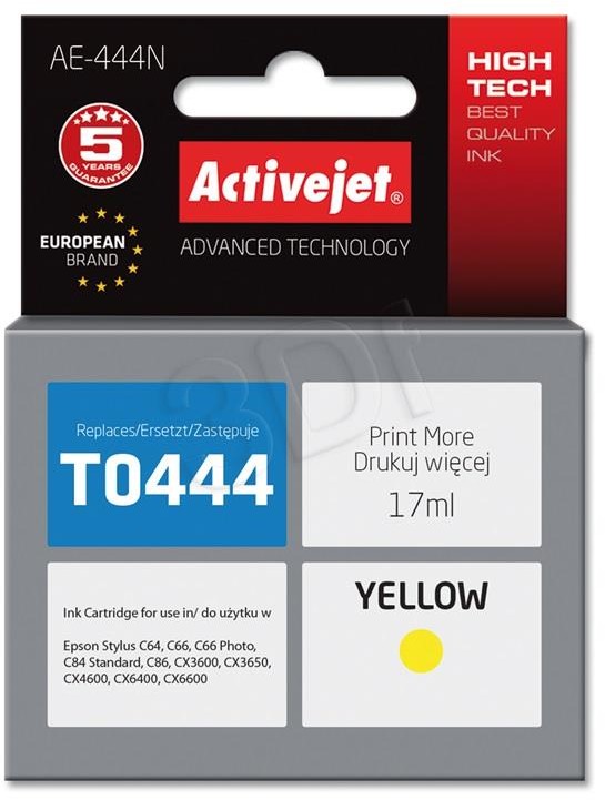 ActiveJet Tusz AE-444N (zamiennik Epson T0444; Supreme; 17 ml; żółty) AE-444N