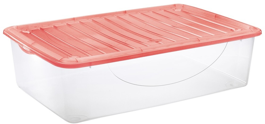 Tontarelli Dodo Stock-Box z pokrywą 27 l, przezroczysty/czerwony