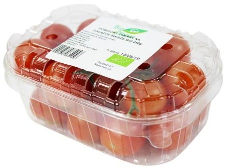 ŚWIEŻE (owoce, warzywa, grzyby) - tacki i sztuki POMIDORY CHERRY NA GAŁĄZCE ŚWIEŻE BIO (około 0,25 kg) BP-5902488065456