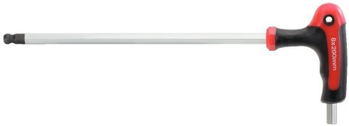 KS Tools 151.8132 Ergo Torque Plus T-uchwyt Klucz imbusowy zagięty z głowy z łbem walcowym z gniazdem sześciokątnym, 3 MM 4042146072448