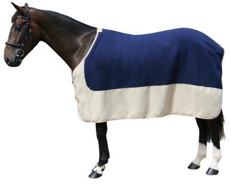 PFIFF koc polarowy, 155 cm, niebieski/beż 100982-27-155