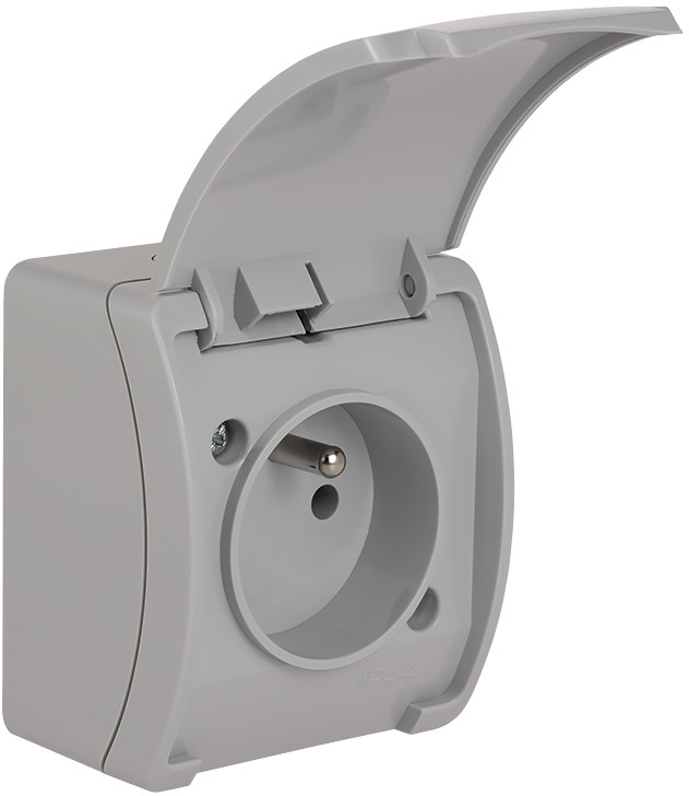 LEDart ELEKTRO_PLAST pojedyncze z uziemieniem Koala szary/szary 61.373