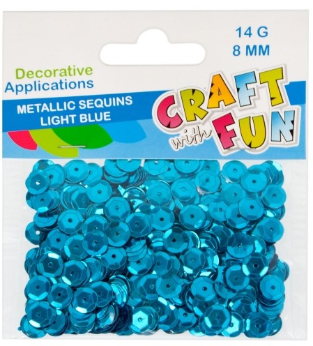 Craft with Fun Cekiny Metalc Guzik 8mm Jasny Niebi 40/400