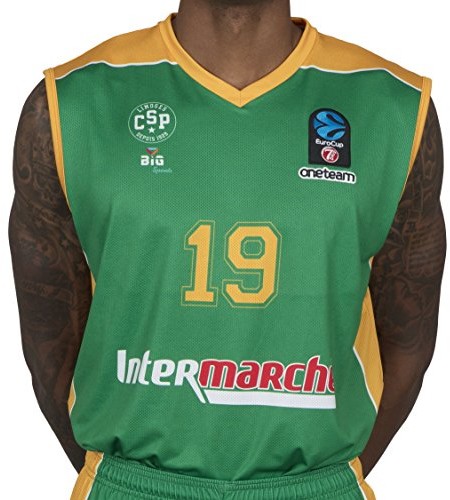 BIGSPORTS BIGSPORTS Replica Eurocup Limoges Csp Hayes 19 2017  2018 męska koszulka do koszykówki zielony Zielony/żółty FR : M (Taille Fabricant : 8 Jahre) EU872017-2_Vert/Jaune_8 Ans