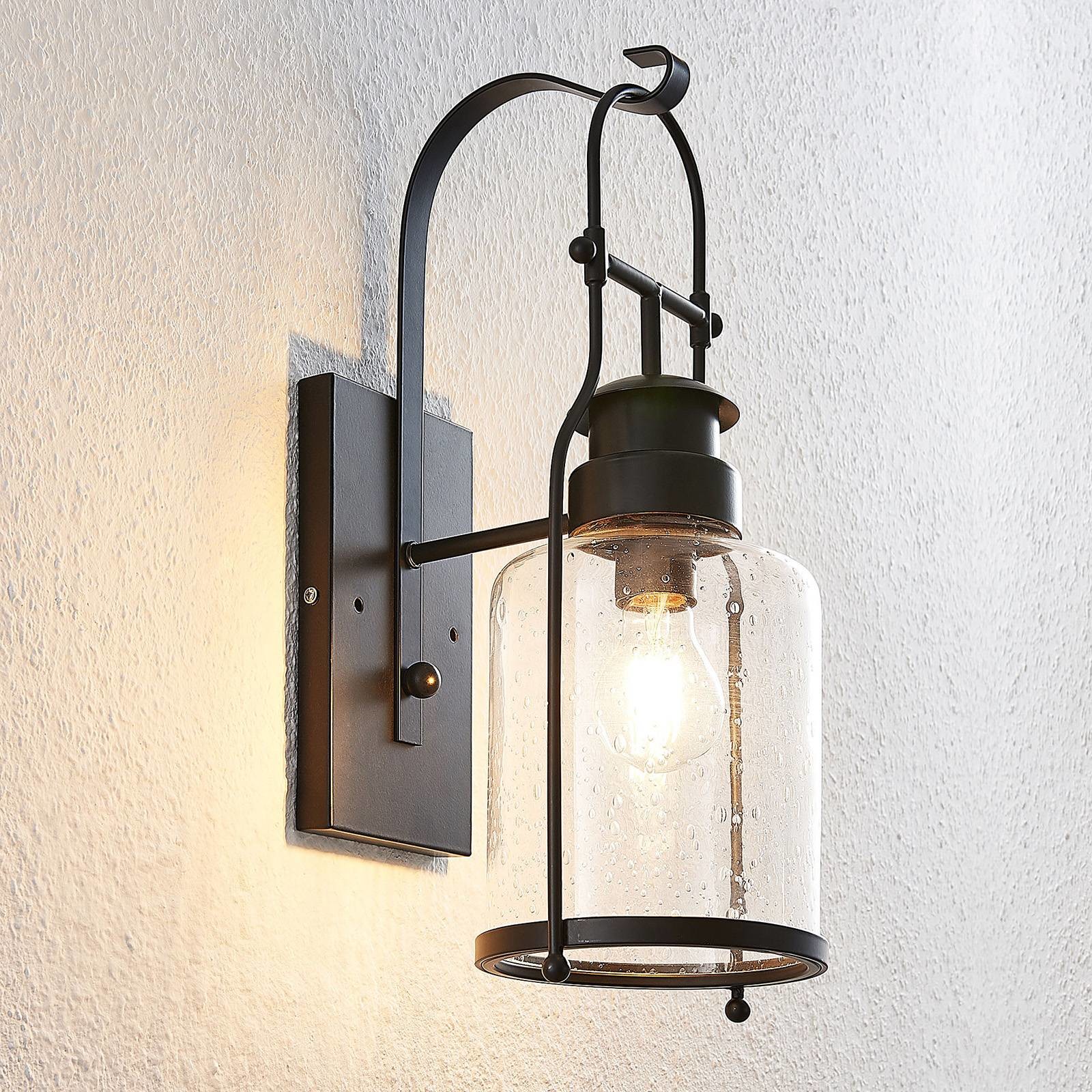 Lindby Lindby Rozalie lampa ścienna, latarnia, czarna