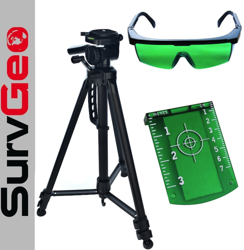SurvGeo Statyw alu 1,4m DT140 + Okulary laserowe + Tarczka laserowa