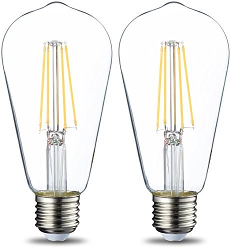 AmazonBasics E27 lampa LED ST64, 7 W (zastępuje 60 W), przezroczysty  komplet-częściowy 929001387604