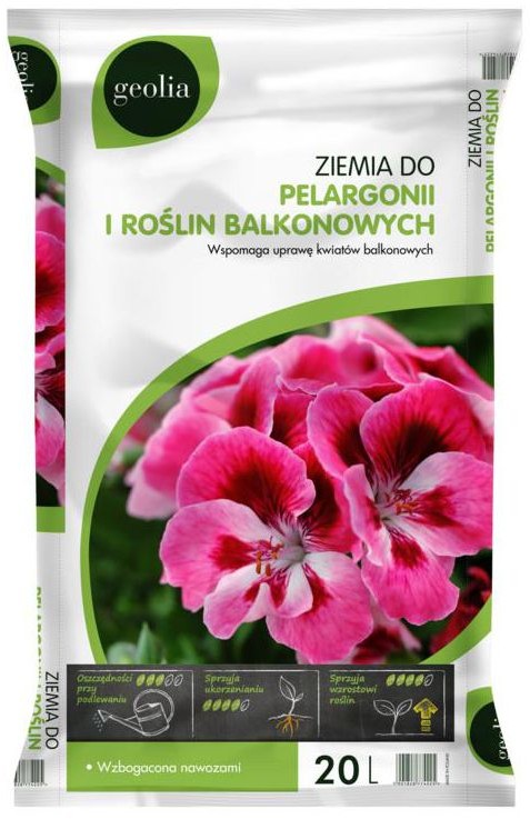 Ziemia do pelargonii i roślin balkonowych 20 l GEOLIA