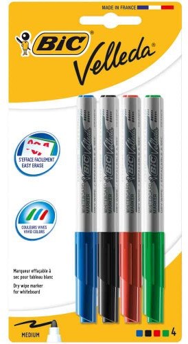 BIC Whiteboard Marker Velleda z końcówka okrągła zestaw -częściowy sortowane BIC199006744