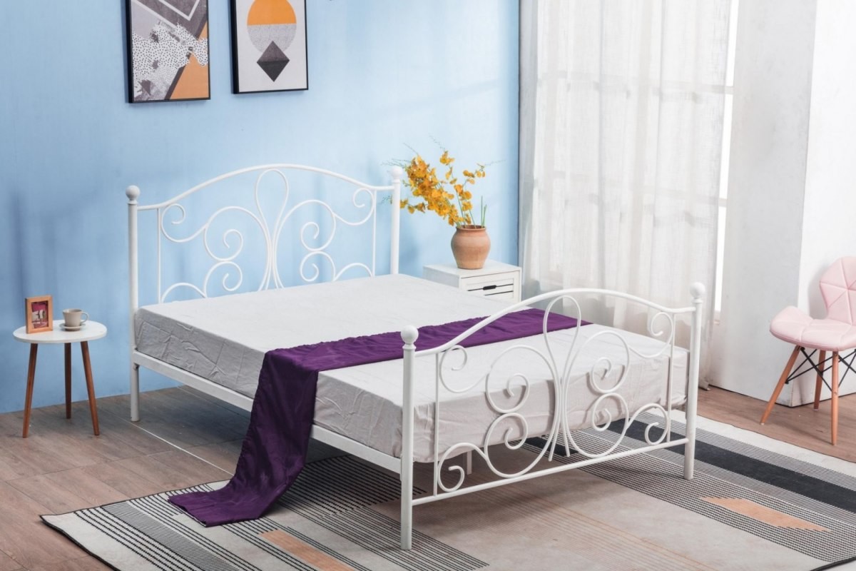Halmar PANAMA 120 cm łóżko metalowe biały