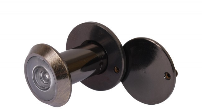 Wizjer drzwiowy fi 2-14 25-42 mm patyna kąt widzenia 160