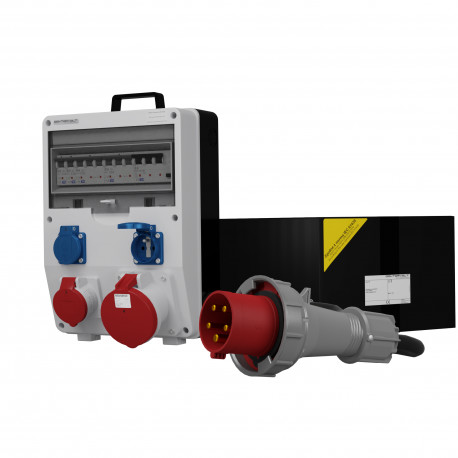 Doktorvolt Rozdzielnica budowlana TD-S/FI 63A 16A 2x230V SKH z kablem 5x10mm2 0052 DV-0052-F