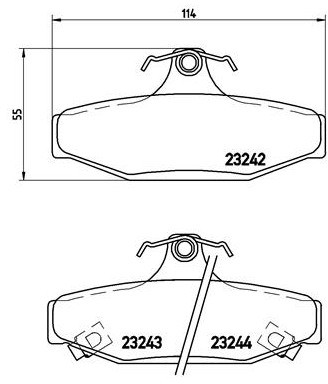 BREMBO Zestaw klocków hamulcowych, hamulce tarczowe P 15 004