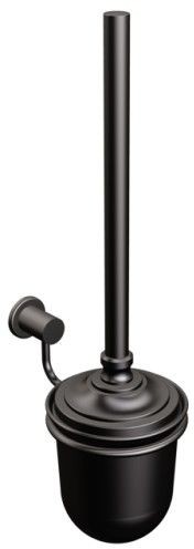 Domotechnika SZCZOTKA WC 37 cm Z OSŁONKĄ WISZĄCA , SANI CZARNA MAT A/ 543/NG