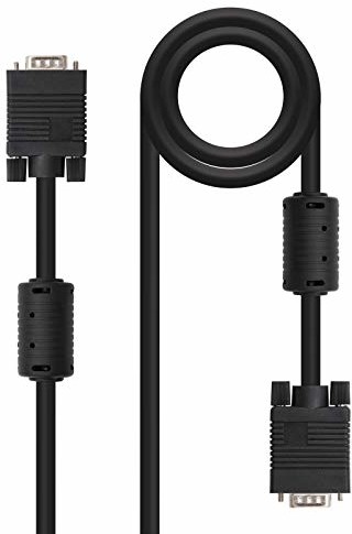 Nano Cable Nanocable 10.15.0115 kabel SVGA z wysokiej jakości ferrytem do monitorów, projektorów i komputerów PC, HDB15/M-HDB15/M, czarny, 15,0 ms 10.15.0115