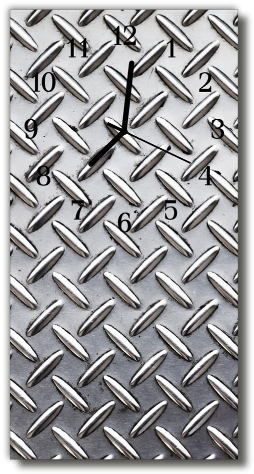 tulup pl Zegar Szklany Pionowy Metalowy srebrny 30x60cm