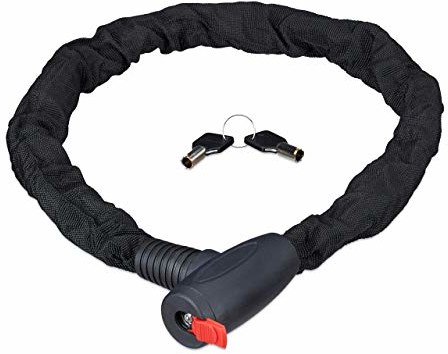 Relaxdays relaxdays Secure, zamek rowerowy, motocykl, 2 klucze, bezpieczny, outdoor, zamek rowerowy o długości 100 cm, czarny 10024129