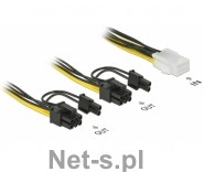 Delock PCI Express kabel zasilający 6-pinowe żeński > 2 x 8-pinowe męski 15cm